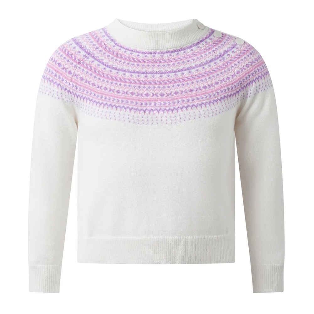 Rachel Riley London Ivory Fair Isle Knit Sweater | Girls 4Y | Wool Blend | NWT - Picture 7 of 7